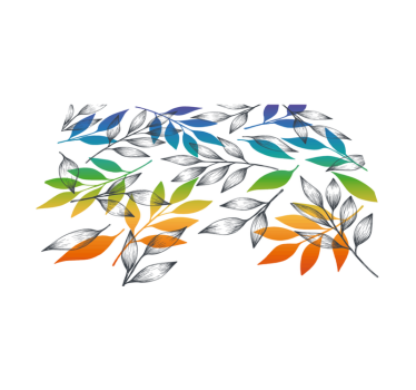 Multicolor leaves design floral vinyl floor carpet - TenStickers