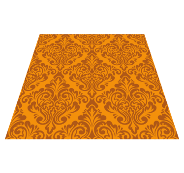 Vintage Damask Design Orange Vinyl Carpet - TenStickers