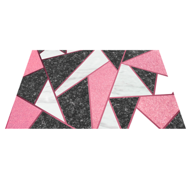 Pink and grey geometric shapes marble vinyl rug - TenStickers