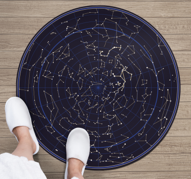 Round zodiac costellations vinyl carpet - TenStickers