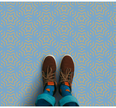 Abstract yelloow pattern star vinyl rug - TenStickers