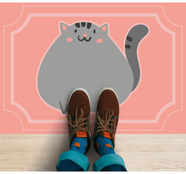 Adorable Feline Artwork vinyl rug - TenStickers