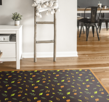 Autumnal Leaves Pattern vinyl rug flowers - TenStickers