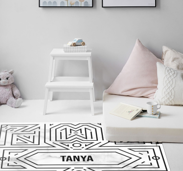 Art Déco maze teenage bedroom vinyl rug - TenStickers