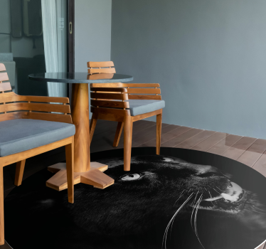 Black panther portrait animal print rugs - TenStickers