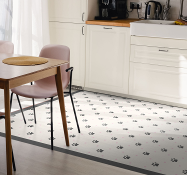Black Paw Prints animal print carpet - TenStickers
