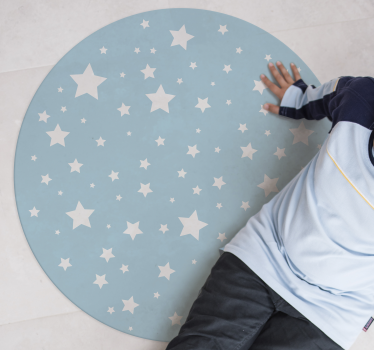 Blue Stars Round vinyl carpet - TenStickers