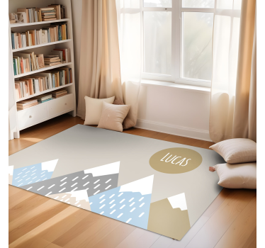 "Boho" mountains illustration kids carpet - TenStickers