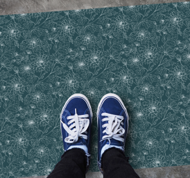 Botanical Pattern Overlay floral rug - TenStickers