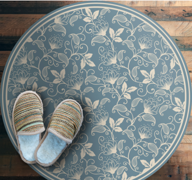 Botanical Whirl Element vinyl rug flowers - TenStickers
