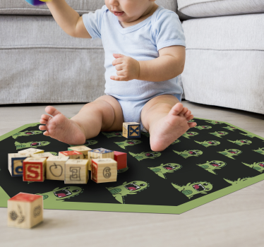 Cartoon Creature Pattern kids vinyl rug - TenStickers