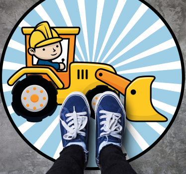 Cartoon excavator working kids vinyl carpet - TenStickers