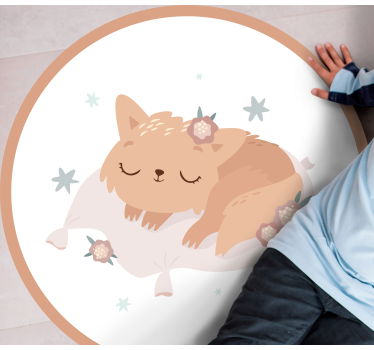 Cat sleeping bedroom carpet - TenStickers