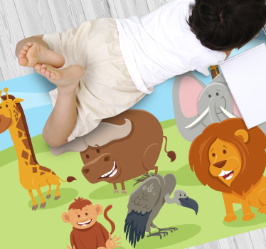 Charming Creature Friends vinyl rug - TenStickers