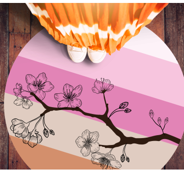 Cherry Blossom Elegance vinyl rug flowers - TenStickers