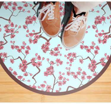 Cherry Blossom Pattern vinyl rug flowers - TenStickers
