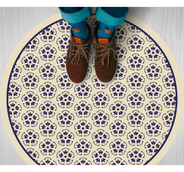Circular Mosaic Pattern vinyl rug flowers - TenStickers