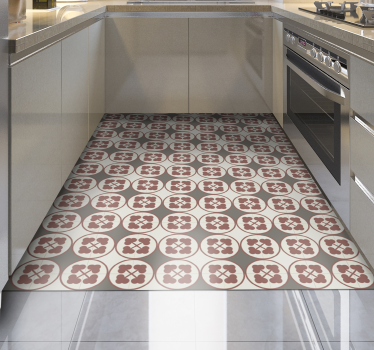 Circular Pattern Tiles marble vinyl rug - TenStickers