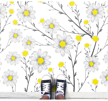 Classical daisy flower flower rug - TenStickers