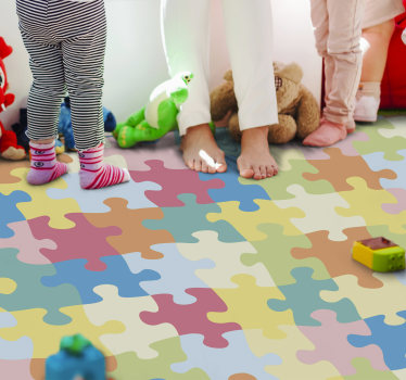Colourful Puzzle Pieces kids vinyl carpet - TenStickers