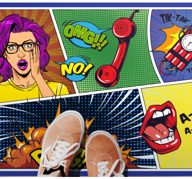 Comics with explosive rays bedroom carpet - TenStickers