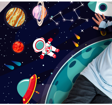 Cosmic Expedition Setting star vinyl rug - TenStickers