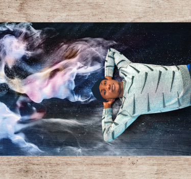 Cosmic smoke swirls teenage bedroom vinyl rug - TenStickers