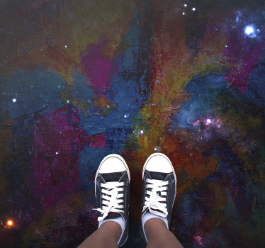 Cosmic Space Design star vinyl rug - TenStickers