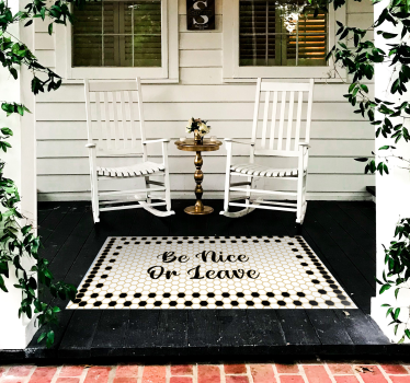 Customized text be nice bespoke rugs - TenStickers