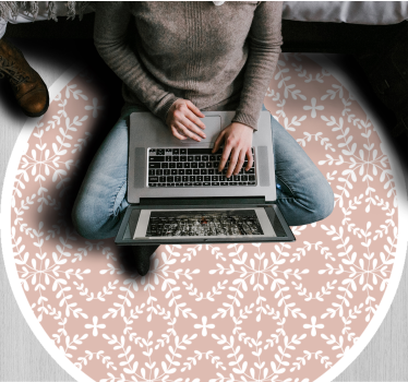 Delicate Bloom Composition vinyl rug flowers - TenStickers