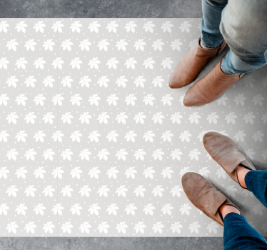 Delicate Botanical Element vinyl rug flowers - TenStickers