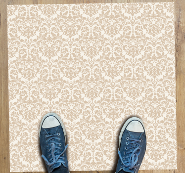 Delicate Floral Motif entrance hall vinyl rug - TenStickers