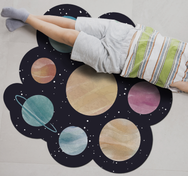 Different planets kids vinyl carpet - TenStickers