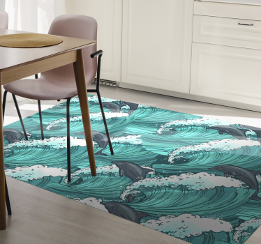 Dolphin in the Ocean animal vinyl mat - TenStickers