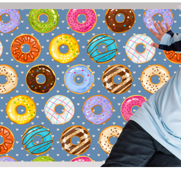 Donut dessert background bedroom carpet - TenStickers