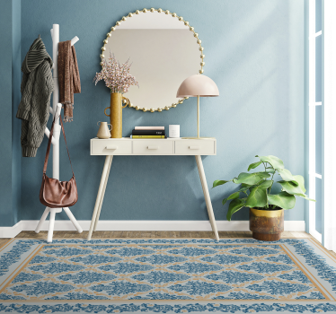 Elegant floral baroque  entrance hall vinyl rug - TenStickers