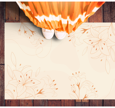 Elegant Botanical Component vinyl rug flowers - TenStickers