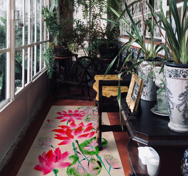 Elegant Floral Blooms vinyl rug flowers - TenStickers
