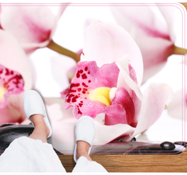 Elegant orchid design vinyl rug flowers - TenStickers
