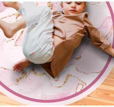 Elegant Pink Swirl marble vinyl rug - TenStickers