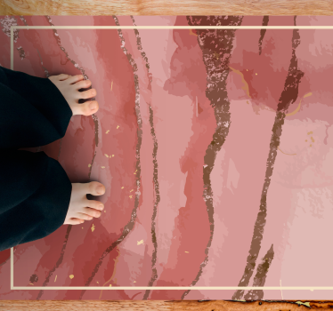 Elegant Pink Swirls marble vinyl rug - TenStickers