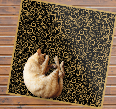 Elegant swirls pattern vinyl rug flowers - TenStickers