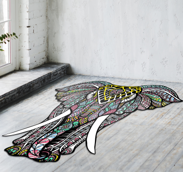Elephant mandala vinyl carpet - TenStickers