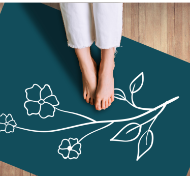 Expressive Floral Stem vinyl rug flowers - TenStickers