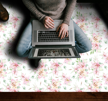 Floral Blossom Elegance vinyl rug flowers - TenStickers