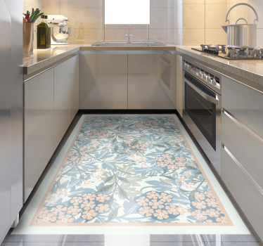 Floral Botanical Style vinyl rug flowers - TenStickers
