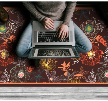 Vintage burst design vinyl rug flowers - TenStickers