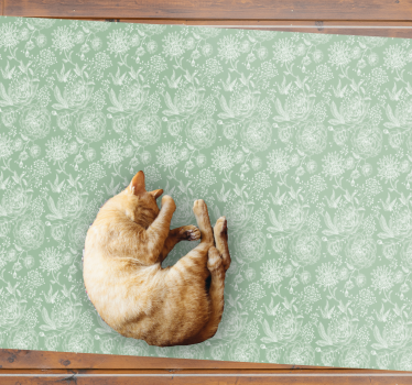 Floral Elegance Surface vinyl rug flowers - TenStickers