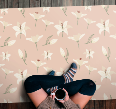 Floral Pastel Elegance vinyl rug flowers - TenStickers
