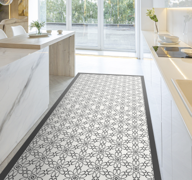 Floral Patterned Runner vinyl rug flowers - TenStickers